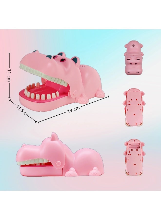 EASY FUTURE Tabletop Board Game with LED Light and Sound Hippo Teeth Toys Game for Kids Family Entertainment Game Hippo Biting Finger Games Funny Toys Dentist Practical Joke Toys for Party Gift NO.2104 - Image 2